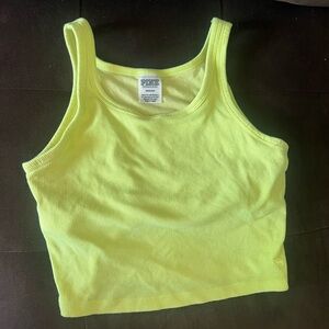 Victoria's Secret Yellow Fitted Crop Tank Top